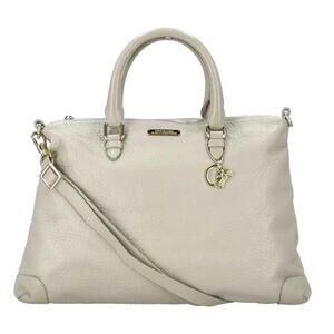 Versace Collection pebbled leather 2-way bag White